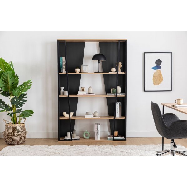 Lissa B�cherregal - Saphireiche/Schwarz