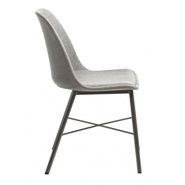 Cara Stuhl aus grauem Stoff