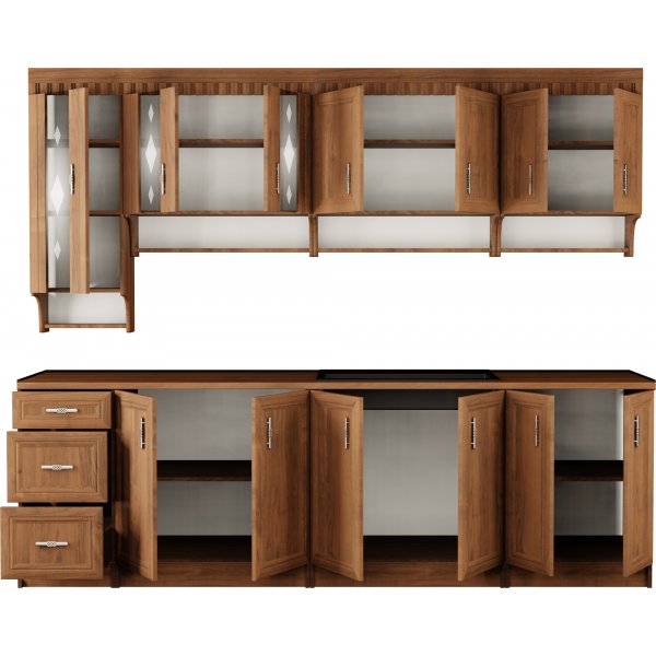 Komplette Kche Margaret 260 cm - Walnuss