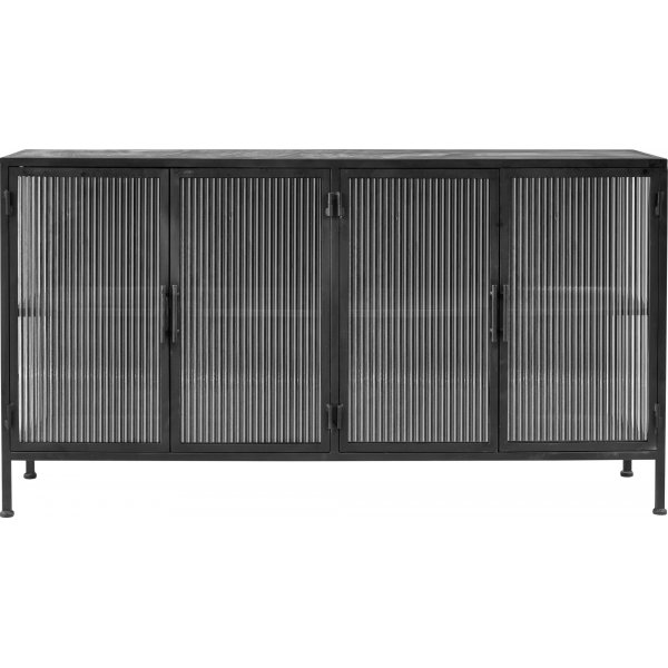 Harvard Sideboard aus Metall - Schwarz/Glas