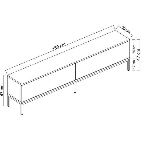 Lord TV-Stnder - Schwarz/Silber