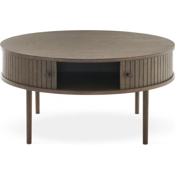 Slide Couchtisch Ø90 cm - Braun lackierte Eiche Slide Couchtisch Ø90 cm - Braun lackierte Eiche