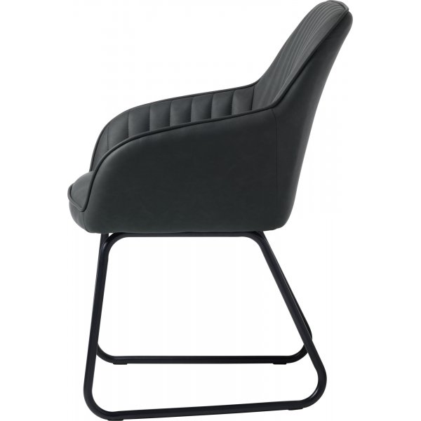 Block\\\'s Stuhl aus grauem PU mit Metallgestell Block\\\'s Stuhl aus grauem PU mit Metallgestell