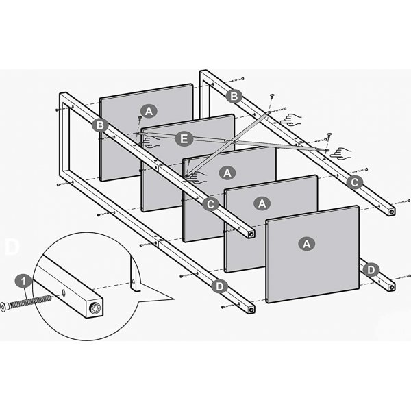 Petter Bcherregal 40 x 154 cm - Braun/Schwarz
