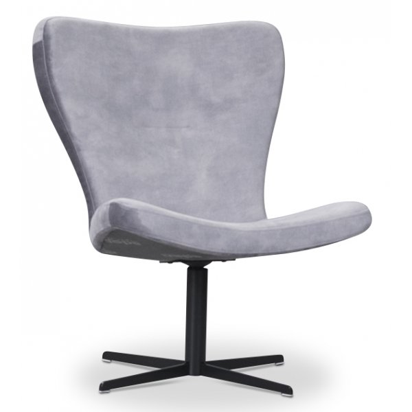 Rot gesprenkelter Designer-Sessel - Hellgrau (Samt)