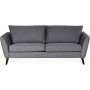 Country 2-Sitzer-Sofa - Grau (Stoff) / Schwarze Beine