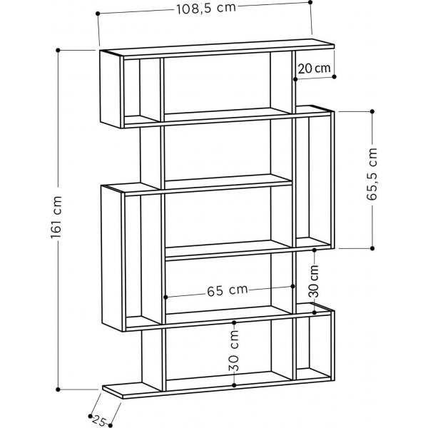 Mito Bcherregal - Sonoma-Eiche/anthrazit