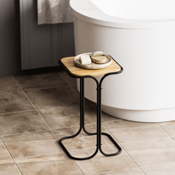 Vela 1 Beistelltisch - Schwarz/Beige Vela 1 Beistelltisch - Schwarz/Beige