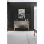 Lux Relieftisch 120 x 30 cm - Travertin/Gold