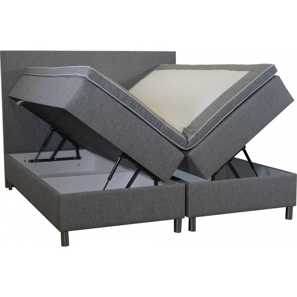 Bett 160x200 cm mit Stauraum grau