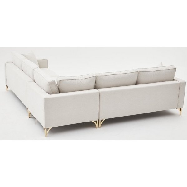 Berlin Ecksofa - Cremewei/Gold