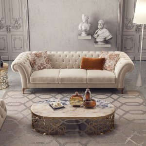 Bianca 3-Sitzer-Sofa - Creme