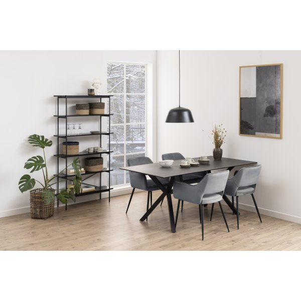 B�cherregal Angus 172 cm - Schwarz