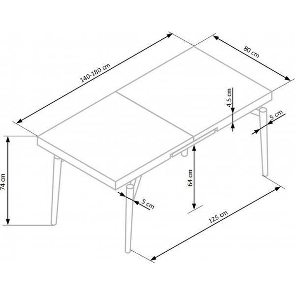 Mishi Esstisch 140-180 cm - Eiche/schwarz Mishi Esstisch 140-180 cm - Eiche/schwarz