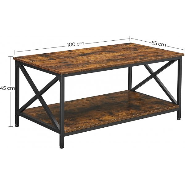 Amos Couchtisch 100 x 55 cm - Braun/Schwarz