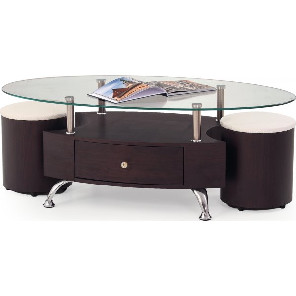 Meeting Couchtisch inklusive Sitzhocker - Wenge