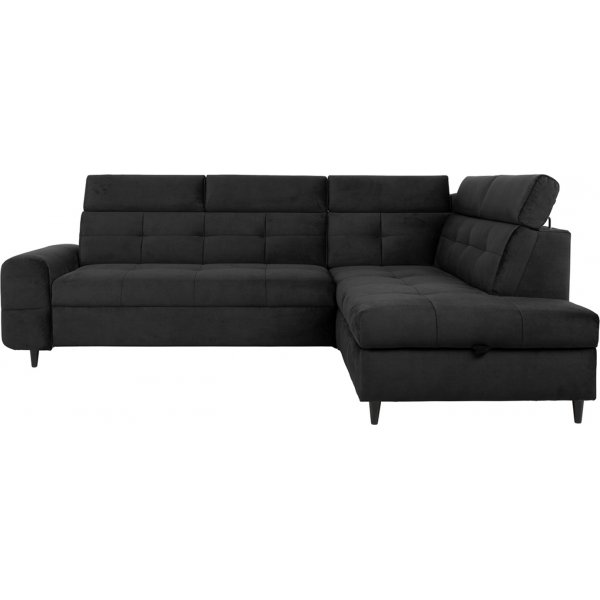 Matras Ecksofa mit offenem Ende rechts - Schwarz