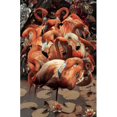 Glasmalerei - Flamingo - 80 x 120 cm