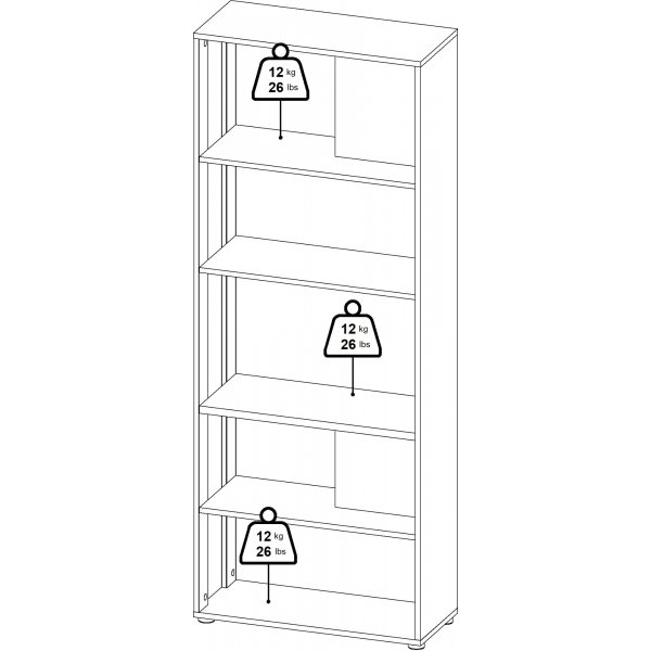 Sign-B�cherregal - Mattgrau/Hickory