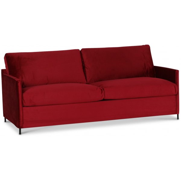 Petit 3-Sitzer-Sofa loser Bezug - Rot (Samt)