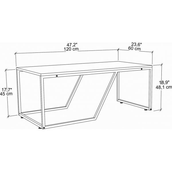 Couchtisch Wendy 120 x 60 cm - Wei/Gold