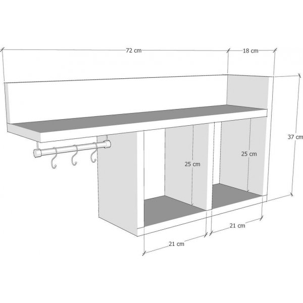 Wandregal Pare - Gelb