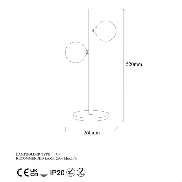Domino-Tischlampe - Schwarz