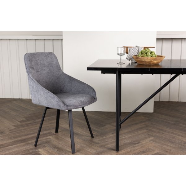 Rosie Esszimmerstuhl - Grau/Schwarz