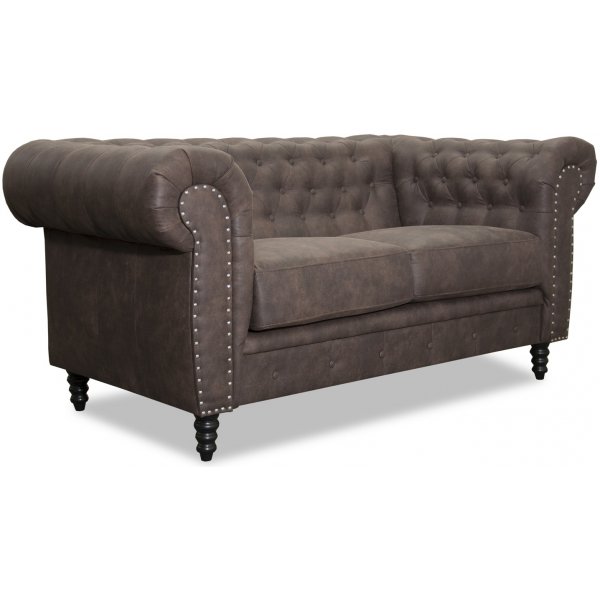 Ashford Chesterfield 2-Sitzer Sofa - Braunes ko-Leder + Fleckentferner fr Mbel