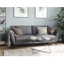 Country 3-Sitzer-Sofa - Grau (Stoff) / Schwarze Beine