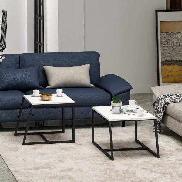 Couchtisch Pat 75/55 x 50/57 cm - Wei