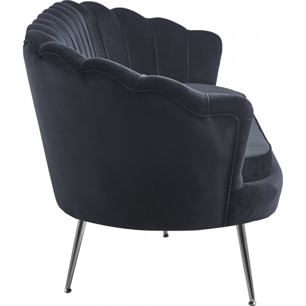 3-Sitzer-Sofa aus schwarzem Samt - Kingsley