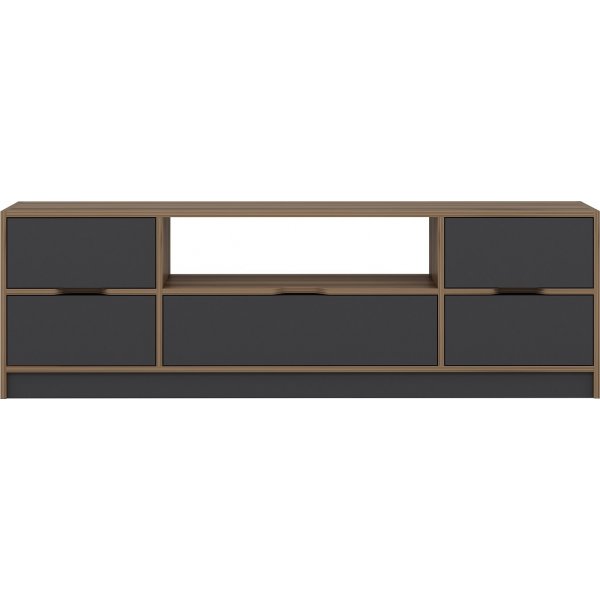 Elina Medienbank - Walnuss/Anthrazit