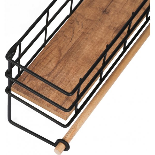 Gwen Wandregal - Eiche/Schwarz