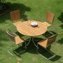 Mllan Gartengruppe in Teak: 4 Sthle mit Esstisch 110 cm