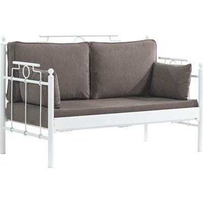 Hampus 2-Sitzer Outdoor-Sofa - Wei/Braun + Mbelpflegeset fr Textilien