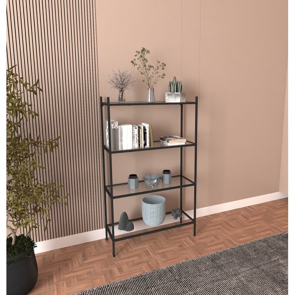 Marta B�cherregal - Schwarz/Glas