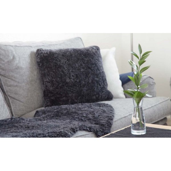 Lockiges Schaffell Dunkelgrau