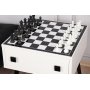Schachtisch Schach 50 x 50 cm - Wei/Schwarz