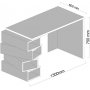 Jenga Schreibtisch 130x60 cm - Wei/Walnuss
