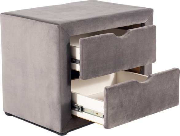 Eton 2 Nachttische - Grauer Samt Eton 2 Nachttische - Grauer Samt