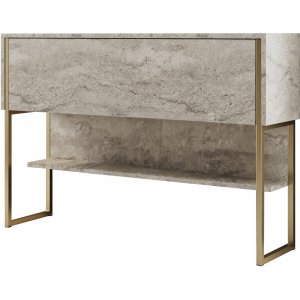 Lux Relieftisch 120 x 30 cm - Travertin/Gold