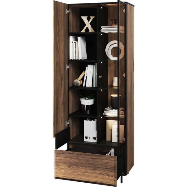 Borga Vitrine - Catania Eiche/schwarz