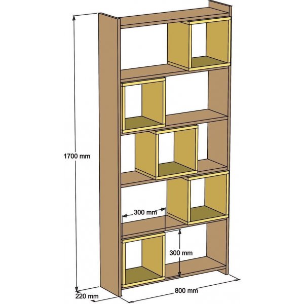 Box-Bücherregal - Nussbaum/weiß Box-Bücherregal - Nussbaum/weiß