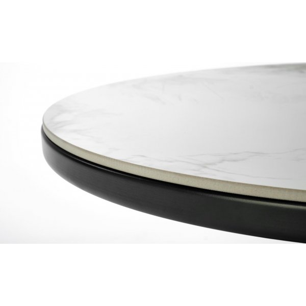 Genesis Couchtisch Ø70 cm - Weißer Marmor/Walnuss Genesis Couchtisch Ø70 cm - Weißer Marmor/Walnuss