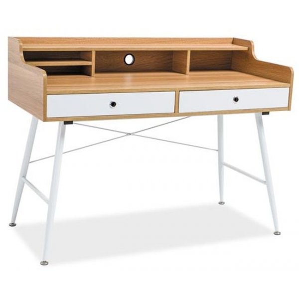 Schreibtisch Emery - wei/Eiche