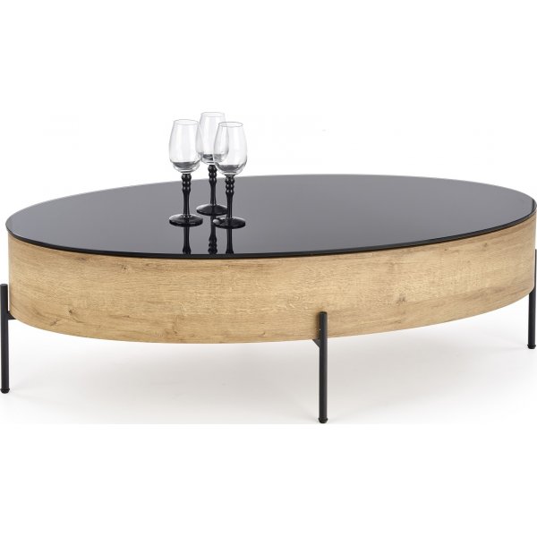 Raluca Couchtisch 120 x 60 cm - Eiche/schwarz Raluca Couchtisch 120 x 60 cm - Eiche/schwarz