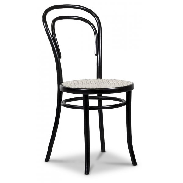 Mellby Essgruppe 140 cm Tisch mit 4 schwarzen Thonet No14 Stühlen - Weiß / Schwarz Mellby Essgruppe 140 cm Tisch mit 4 schwarzen Thonet No14 Stühlen - Weiß / Schwarz