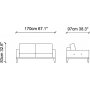 New Tulip 2-Sitzer Schlafsofa - Blau