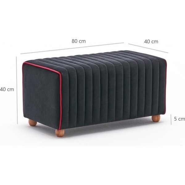 Sitzpuff Mabel - Anthrazit/Rosa